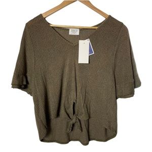 Sienna Sky Green Knotted Top
